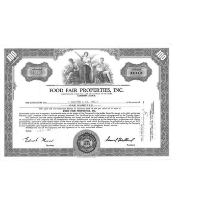 Food Fair Properties Inc (Titre 100 Act)