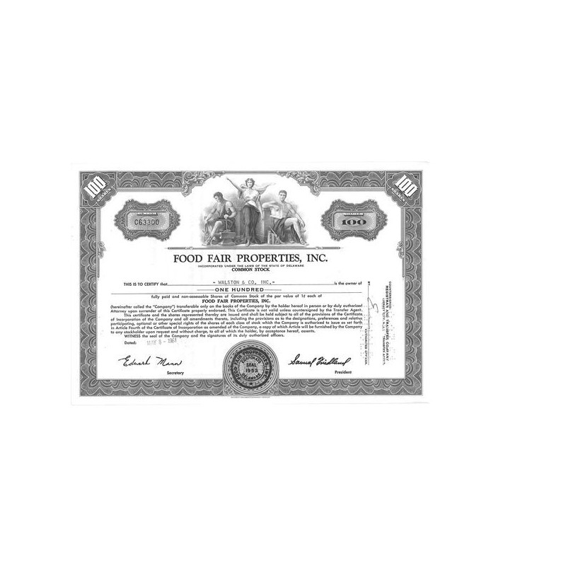 Food Fair Properties Inc (Titre 100 Act)