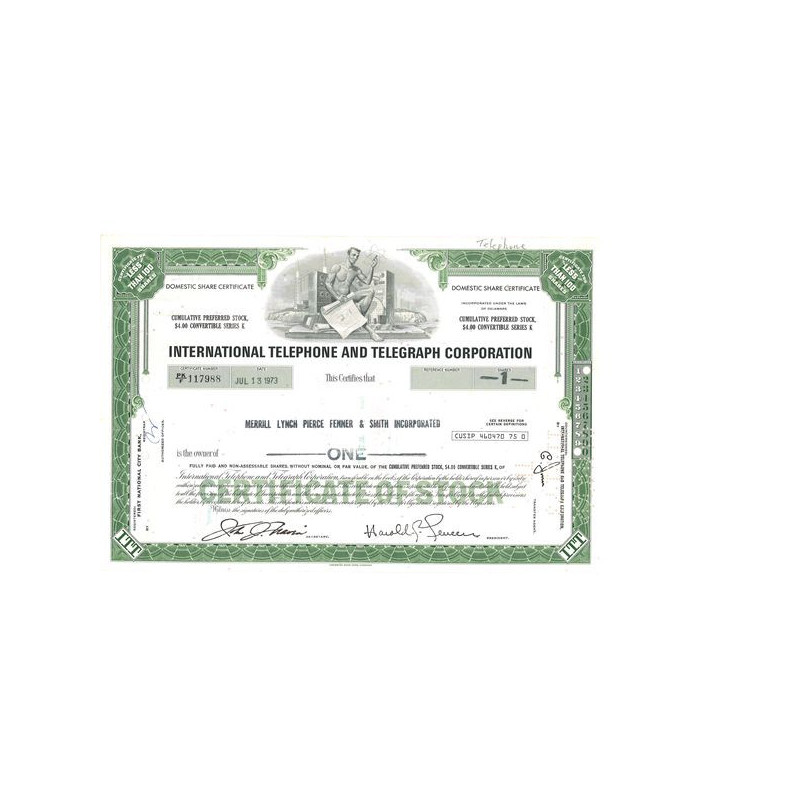 International Telephone and Telegraph Corp (Titre 01 Act)