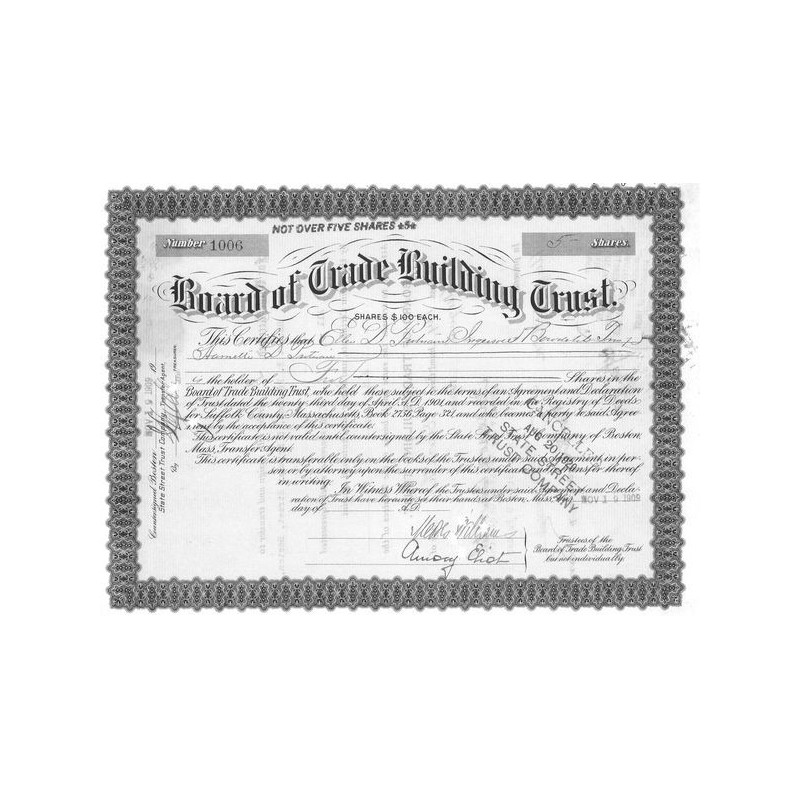 Board of Trade Building Trust(Titres 05 Act)