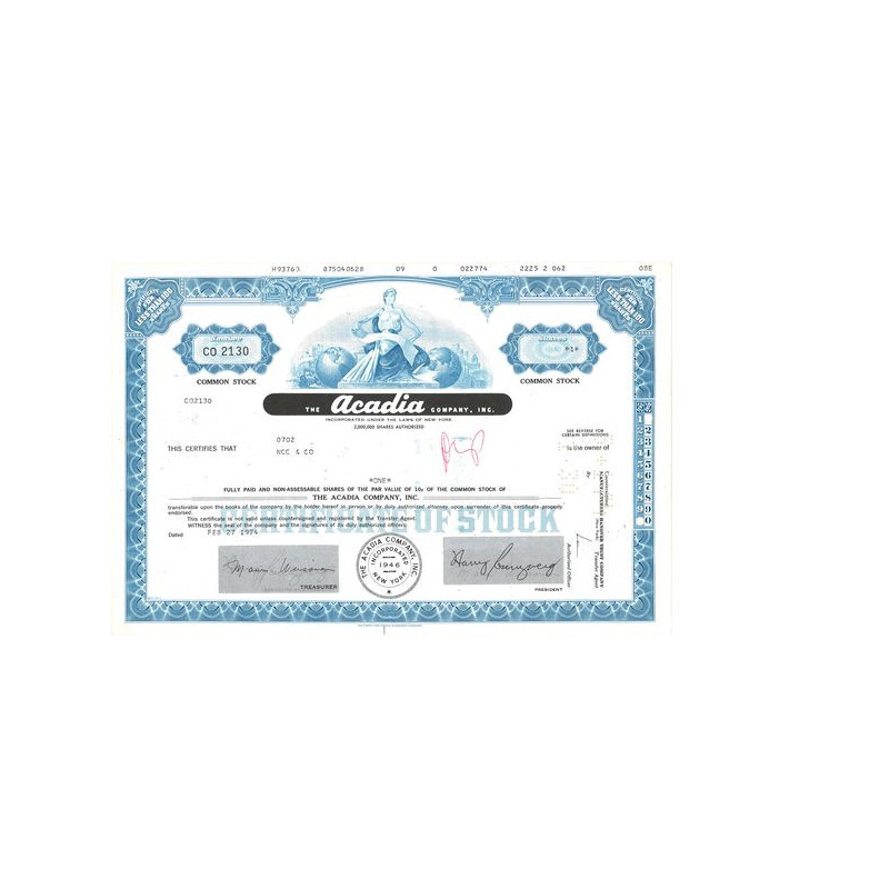 The Acadia CY Inc (Titre 01 Act)