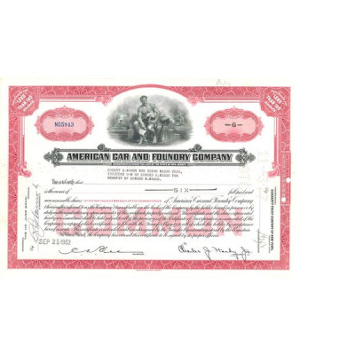 American Car and Foundry Motors Cy (Vert)(Titre 100 Act)