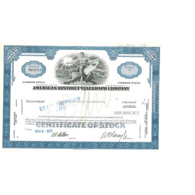 American District Télégraph Cy (Bleu)(Titre 50 Act)