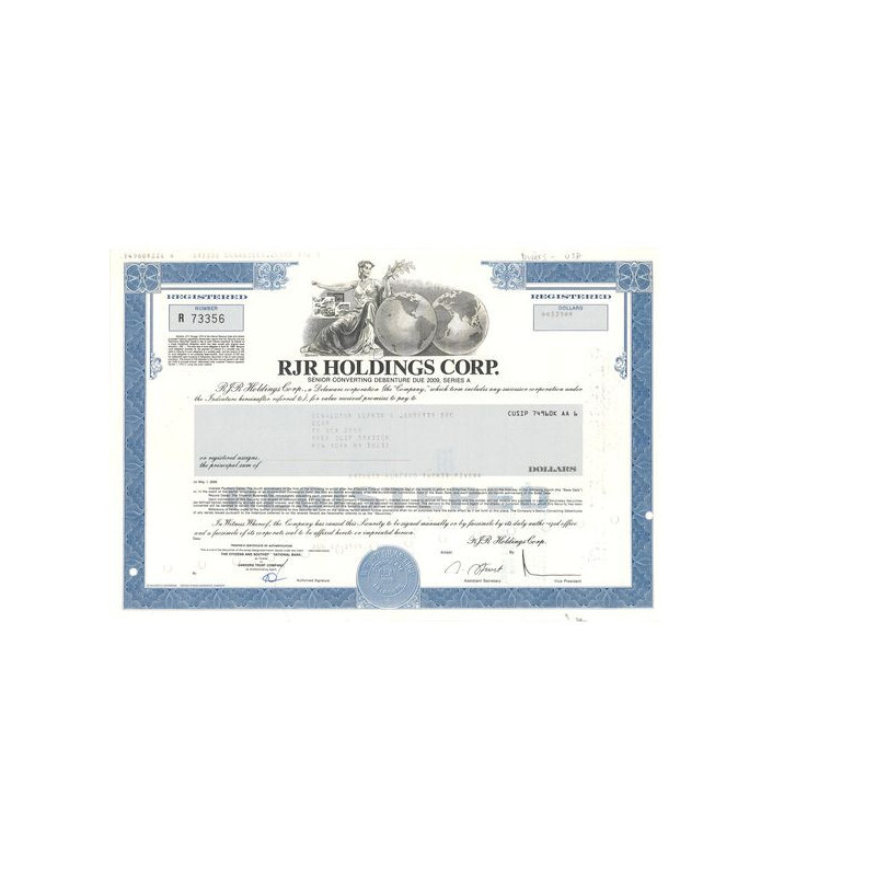 RJR Holdings Corp (Titre 325 Act)