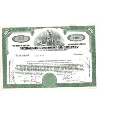 Sunray Mid Continent Oil Cy (Titre 100 Act)