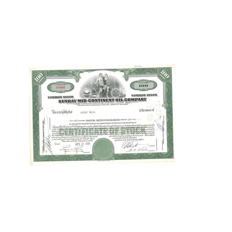 Sunray Mid Continent Oil Cy (Titre 100 Act)