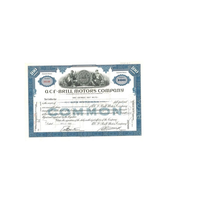 Acf Brill Motors Cy (Titre 100 Act)