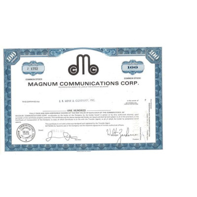 Magnum Communications Corp (Titre 100 Act)