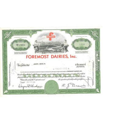 Foremost Dairies Inc (Titre 25 Act