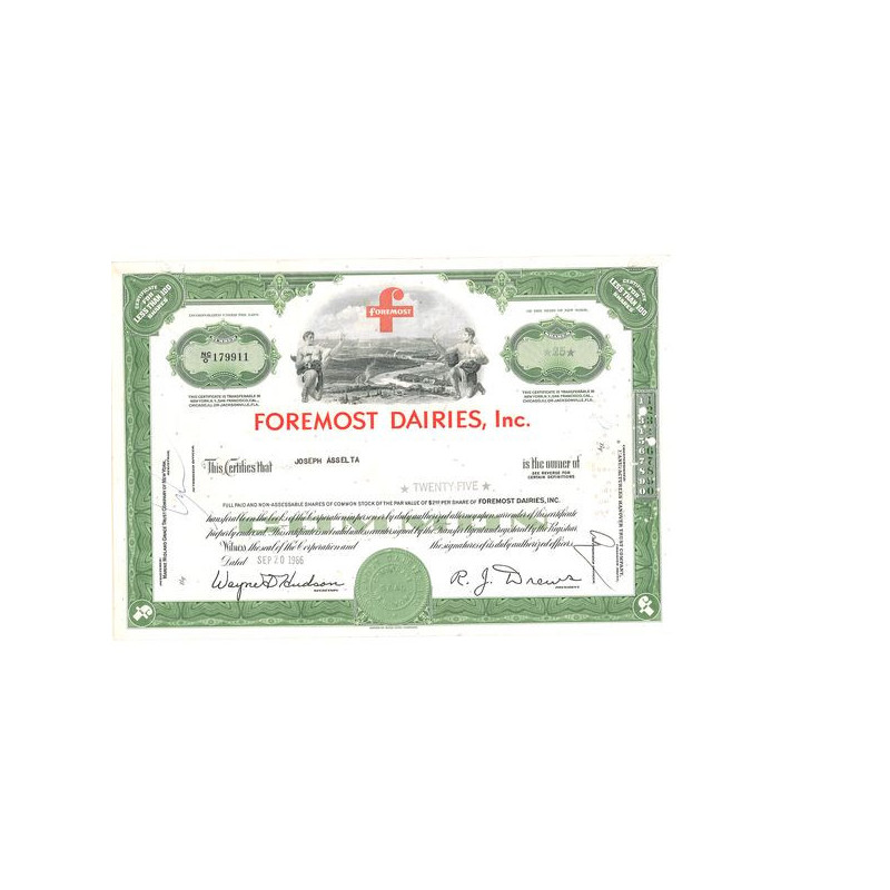 Foremost Dairies Inc (Titre 25 Act