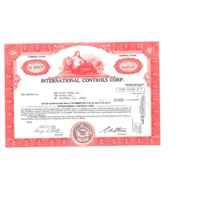 International Controls Corp (Titre 07 Act)