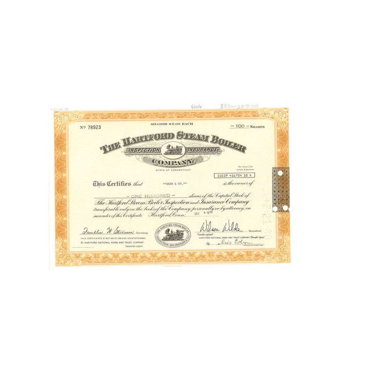 The Hartford Steam Boiler (Titre 100 Act)