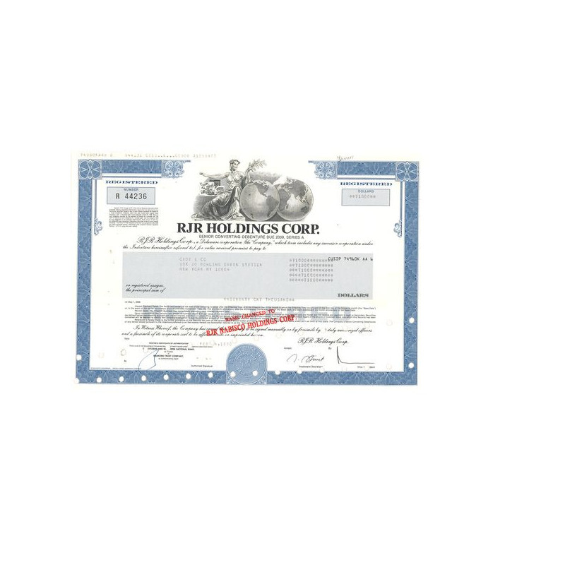 RJR Holdings Corp (Act 71000 $)