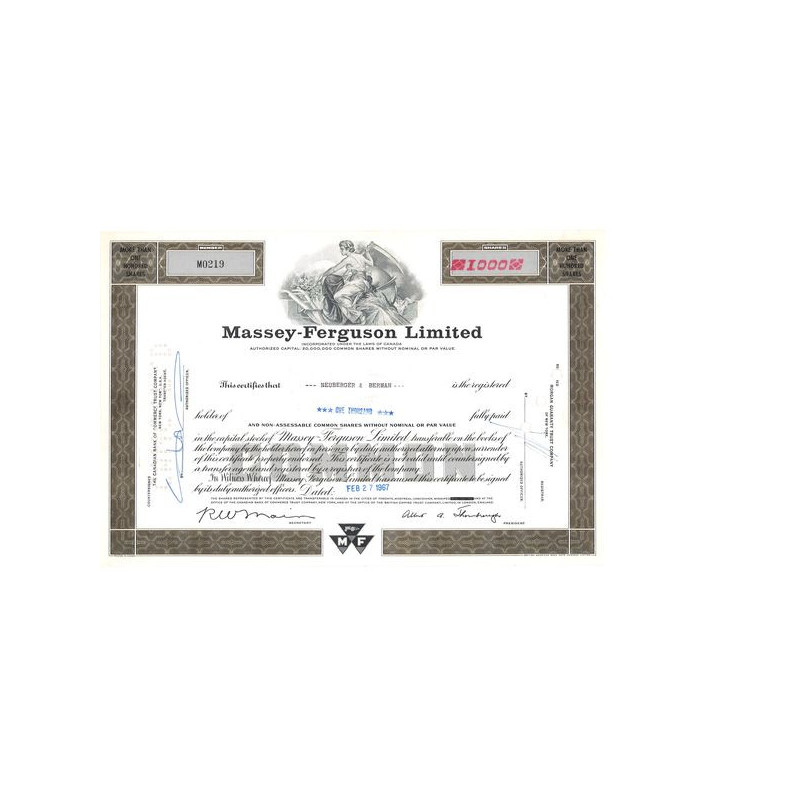 Massey-Ferguson Ltd (Titre 1000 Act)
