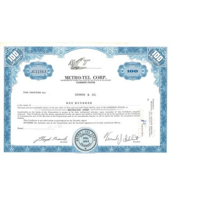 Metro-Tel Corp (Titre 100 Act)