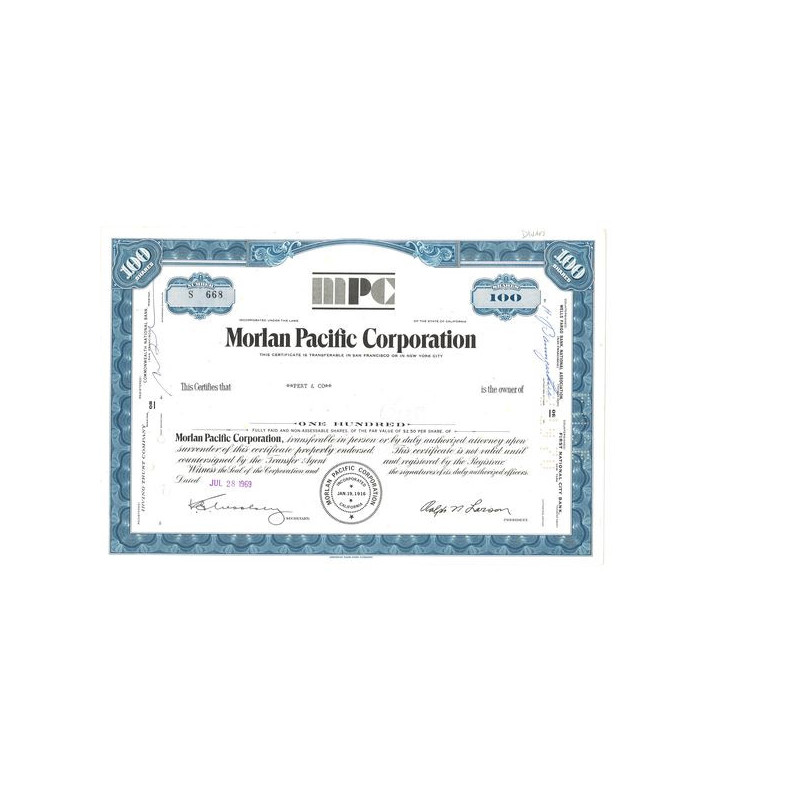 Morlan Pacific Corp (Titre 100 Act)