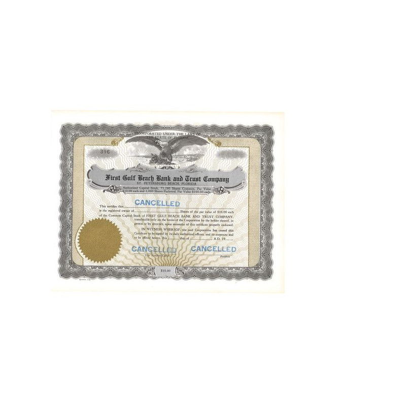 First Gulf Barch Bank and Trust Cy (Titre CN)