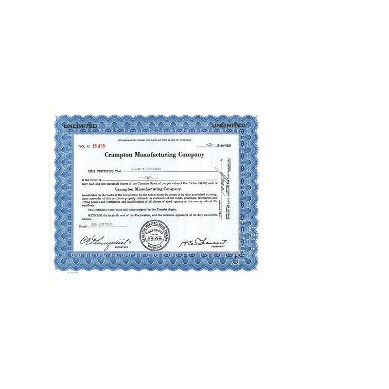 Crampton Manufacturing Cy (Titre 02 Act)