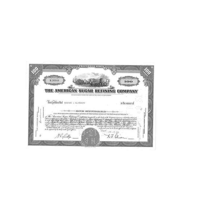 The American Sugar Refining Cy (Titre 100 Act)