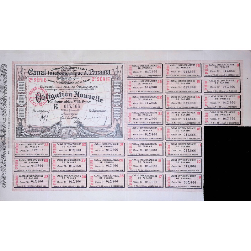 Cie Universelle du Canal Interocéanique de Panama (marron - 3ème série)
