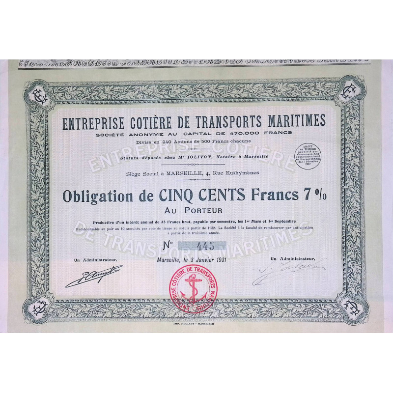 Entreprise Cotière de Transports Maritimes