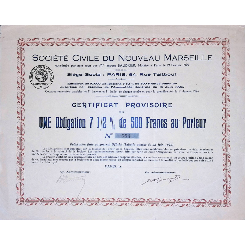 Sté Civile du Nouveau Marseille