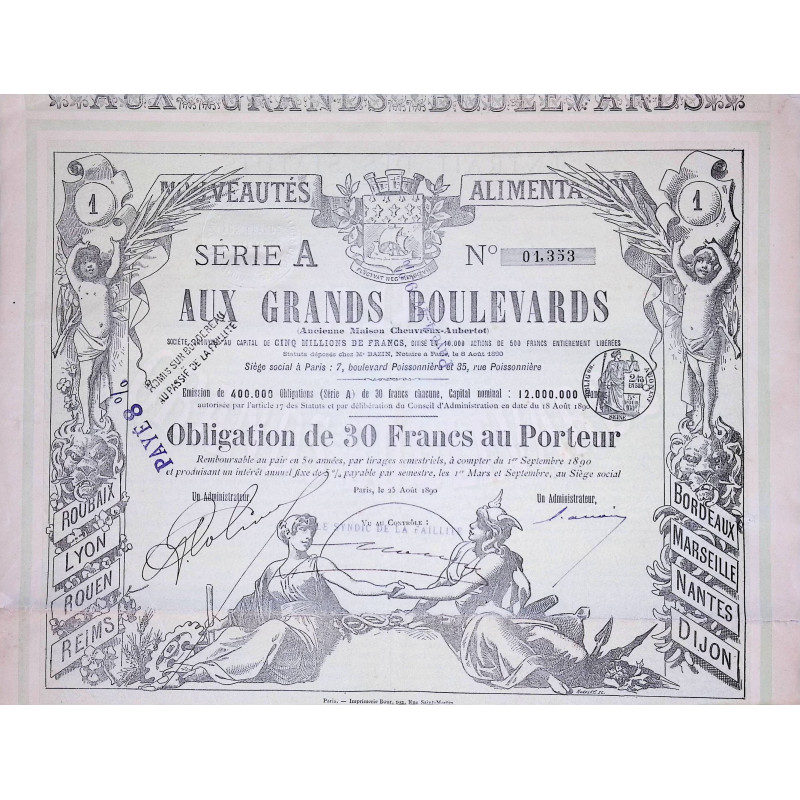 Nouveautés Alimentation - Aux Grands Boulevards - Série A