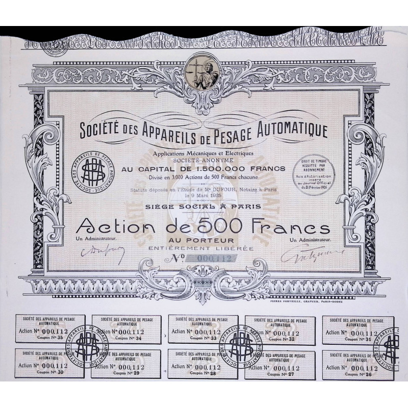 Sté des Appareils de Pesage Automatique - Act 500F