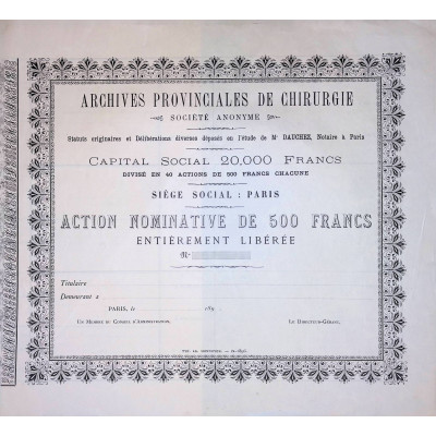 Archives Provinciales de Chirurgie - Act 500F
