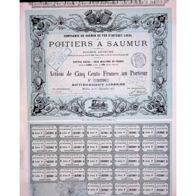 Cie du Chemin de Fer d'intérêt local de Poitiers à Saumur