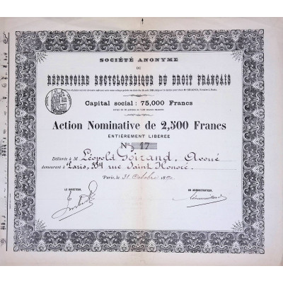 S.A du Répertoire Encyclopédique du Droit Français