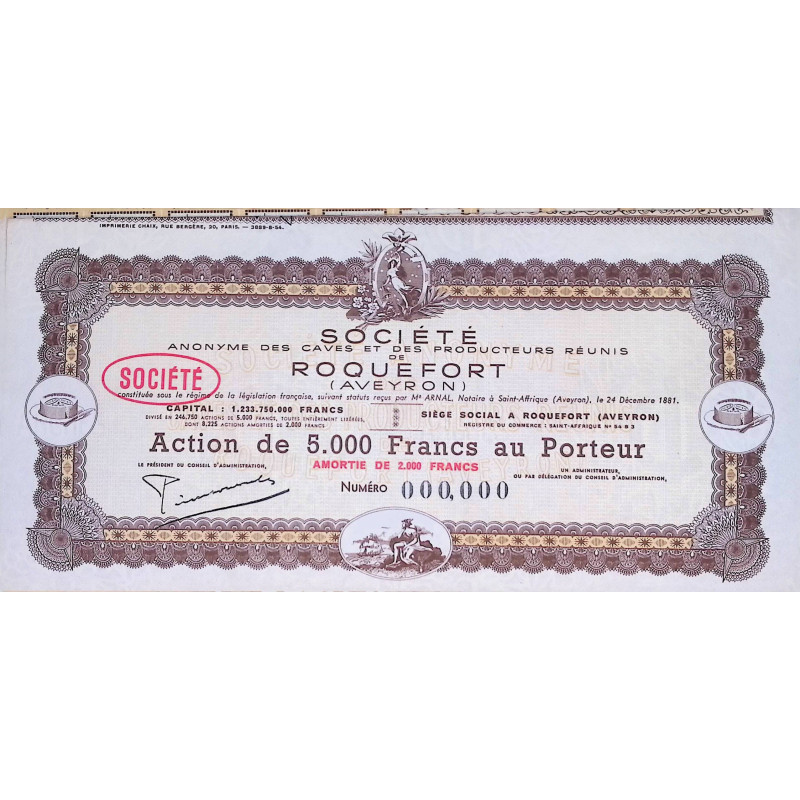 S.A des Caves et des Producteurs réunis de Roquefort (Aveyron) - Act 5000F - Blanquette