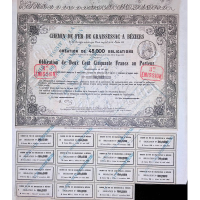 Chemin de Fer de Graissessac à Béziers - Obl 250F - 3ème émission