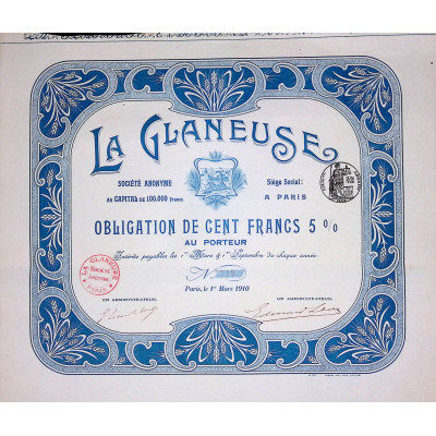 La Glaneuse - Obl 100F 5% - 1910