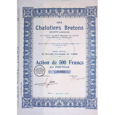 Les Chalutiers Bretons S.A (Act 500F)