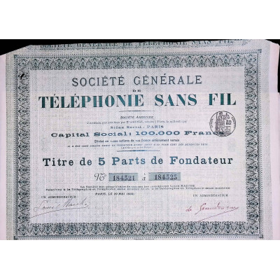 Sté Gale de Téléphonie Sans Fil (5 PF)