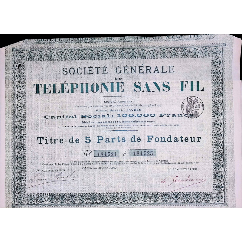 Sté Gale de Téléphonie Sans Fil (5 PF)
