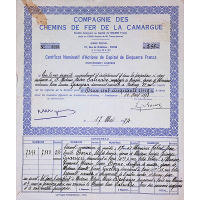 Cie des chemins de fer de la Camargue