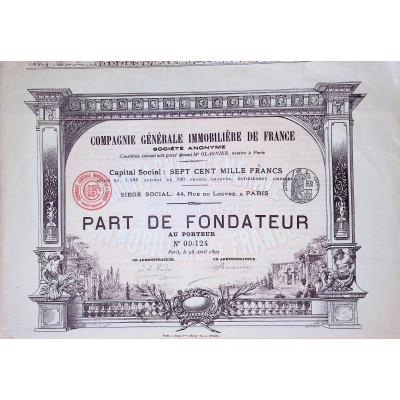 Cie Gale Immobilière de France (PF)