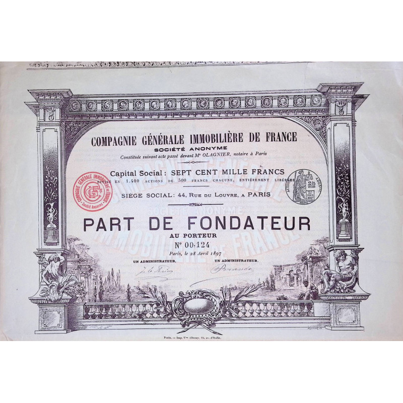 Cie Gale Immobilière de France (PF)