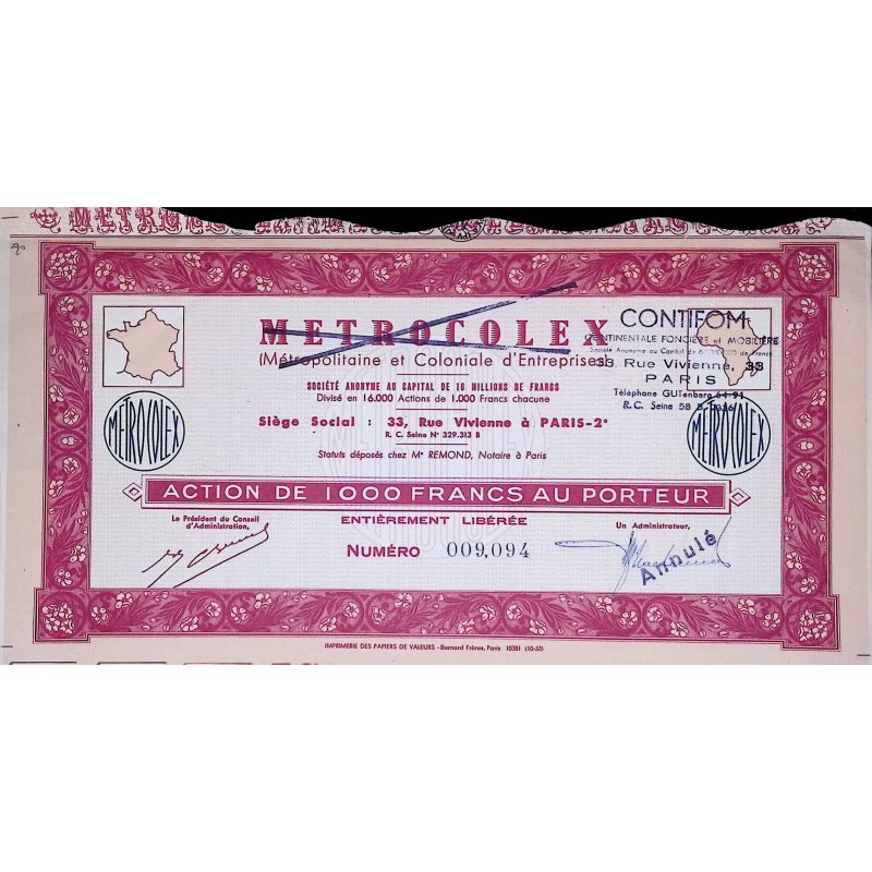 Contifom Continentale Foncière et Mobilière (Act 1000F)