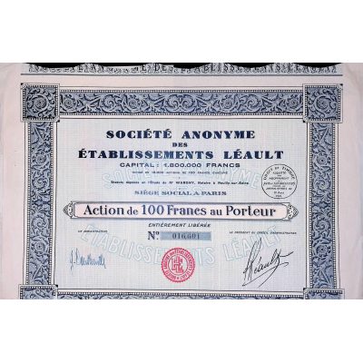 S.A des Etablissements Léault (Act 100F)