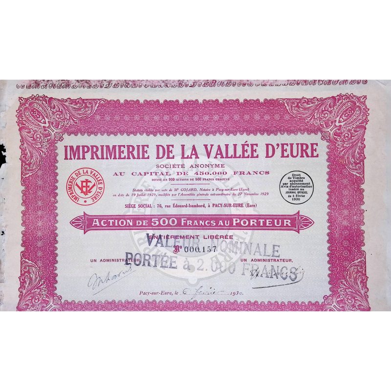 Imprimerie de la Vallée D'Eure (Act 500F)