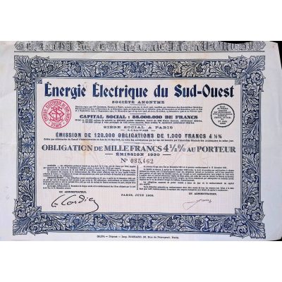 Energie Electrique du Sud-Ouest (Obl 1000F 4,5%)
