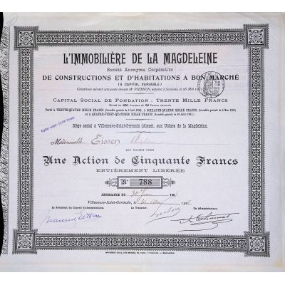 L'immobilère de la Magdeleine de Constructions et d'Habitations à Bon Marché (Act 50F)