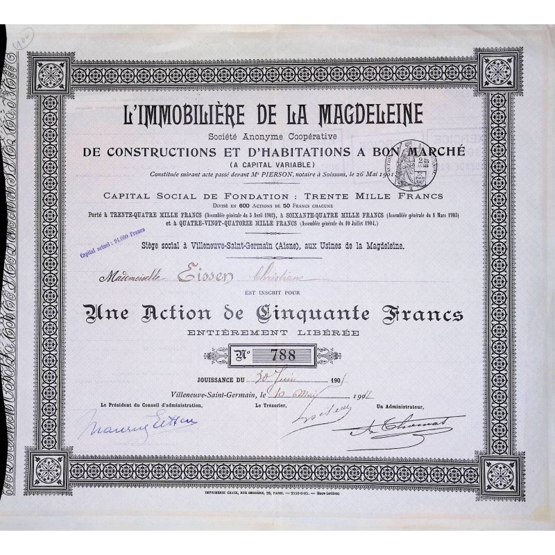 L'immobilère de la Magdeleine de Constructions et d'Habitations à Bon Marché (Act 50F)