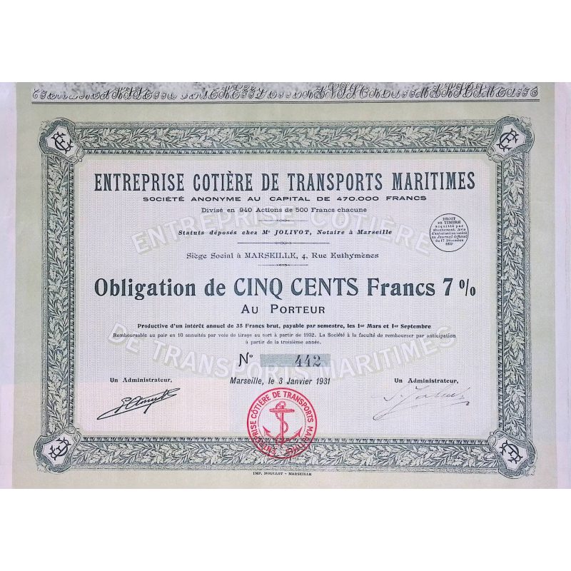 Entreprise Cotière de Transports Maritimes