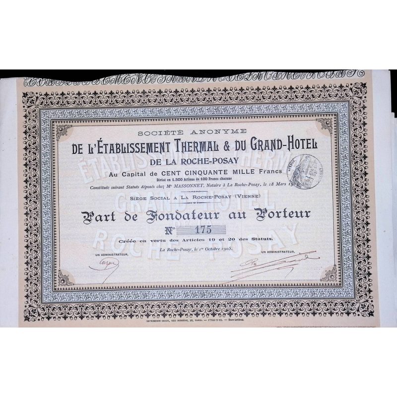 S.A de l'Etablissement Thermal & du Grand-Hotel de la Roche-Posay
