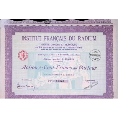 Institut Français du Radium : Omnium Chimique et Biologique