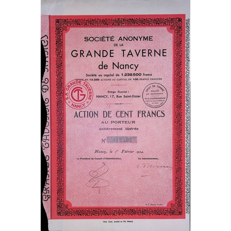 S.A de la Grande Taverne de Nancy